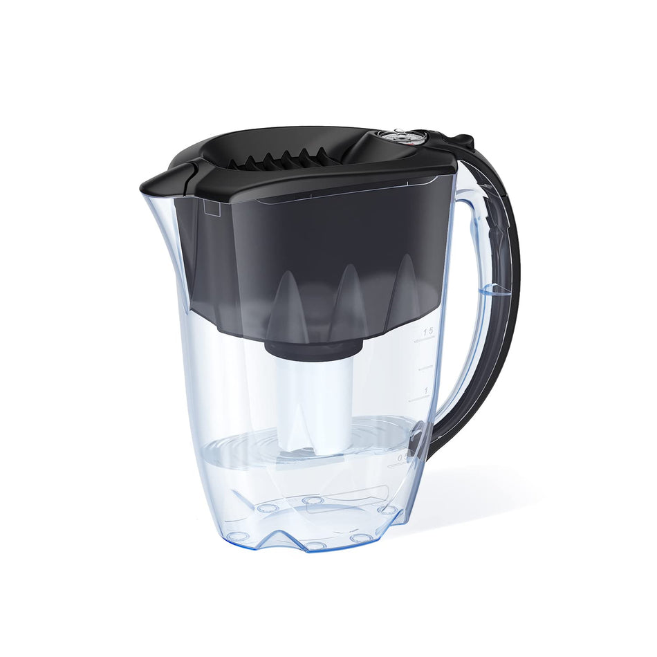 TinyBabyCloud 7-Cup Water Filtration Pitcher - Black, Includes 1 x B15 Filter